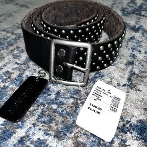Linea Pelle Vintage Studded Genuine Leather Belt Size L